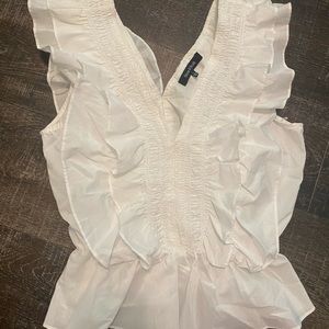 Worn once for rush. Super Cute white ruffle top